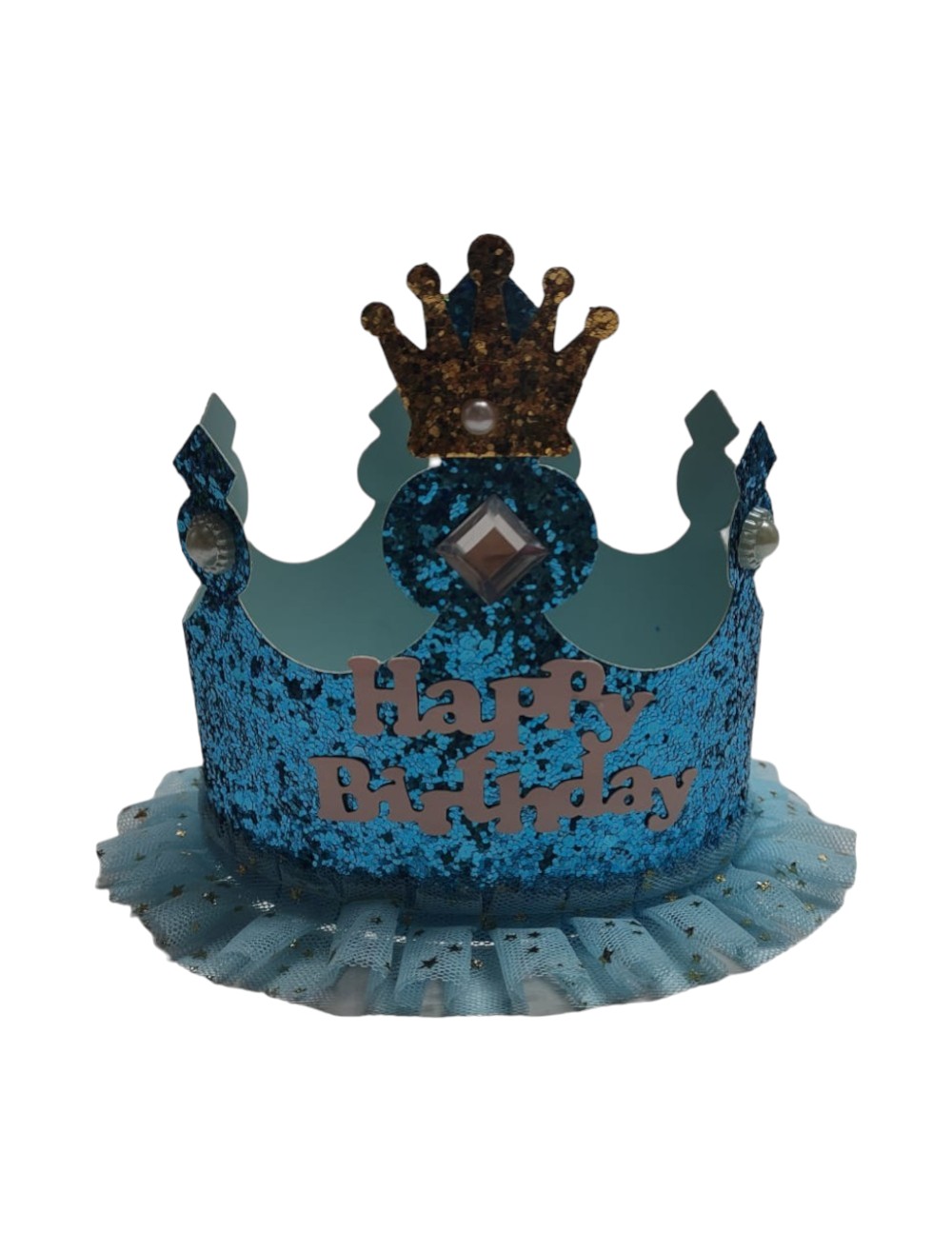 CORONA AZUL Y ROSADA HAPPY BIRTHDAY