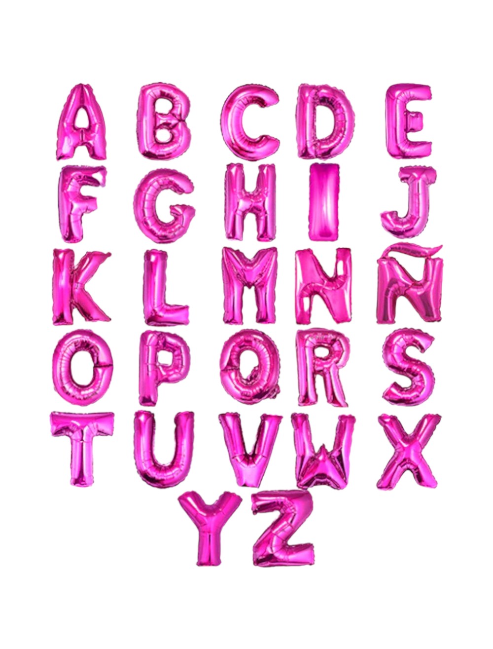 GLOBO LETRA METALIZADA 16 FUCSIA