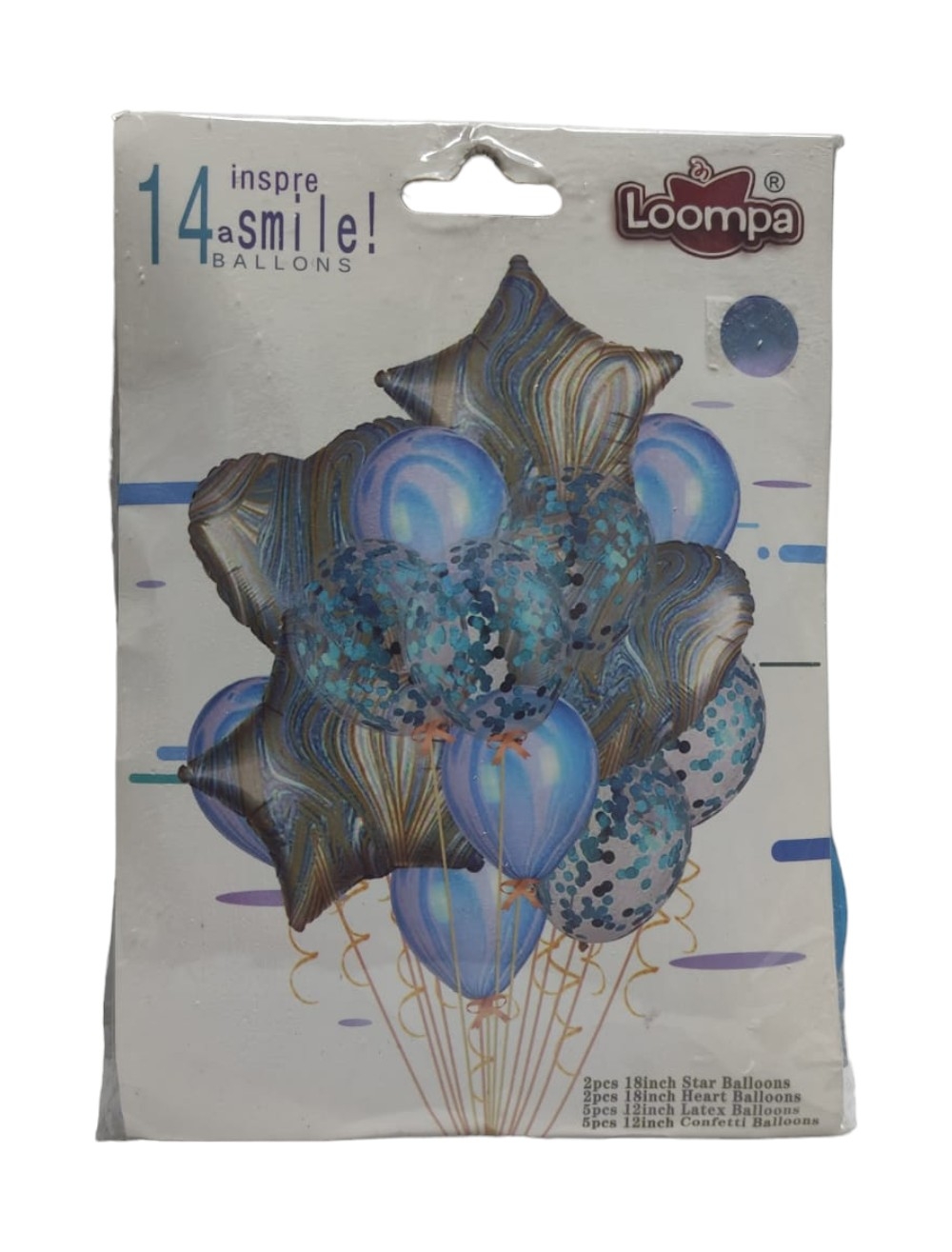 BOUQUET X 14 UNIDADES GLOBO AGATA METALIZADOS AZUL UNIUMPA