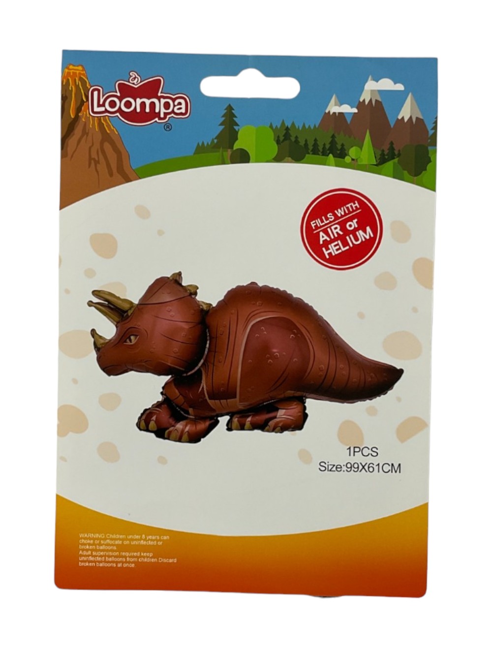 GLOBO METALIZADO DIM32 PUL DINOSAURIO CAFE 