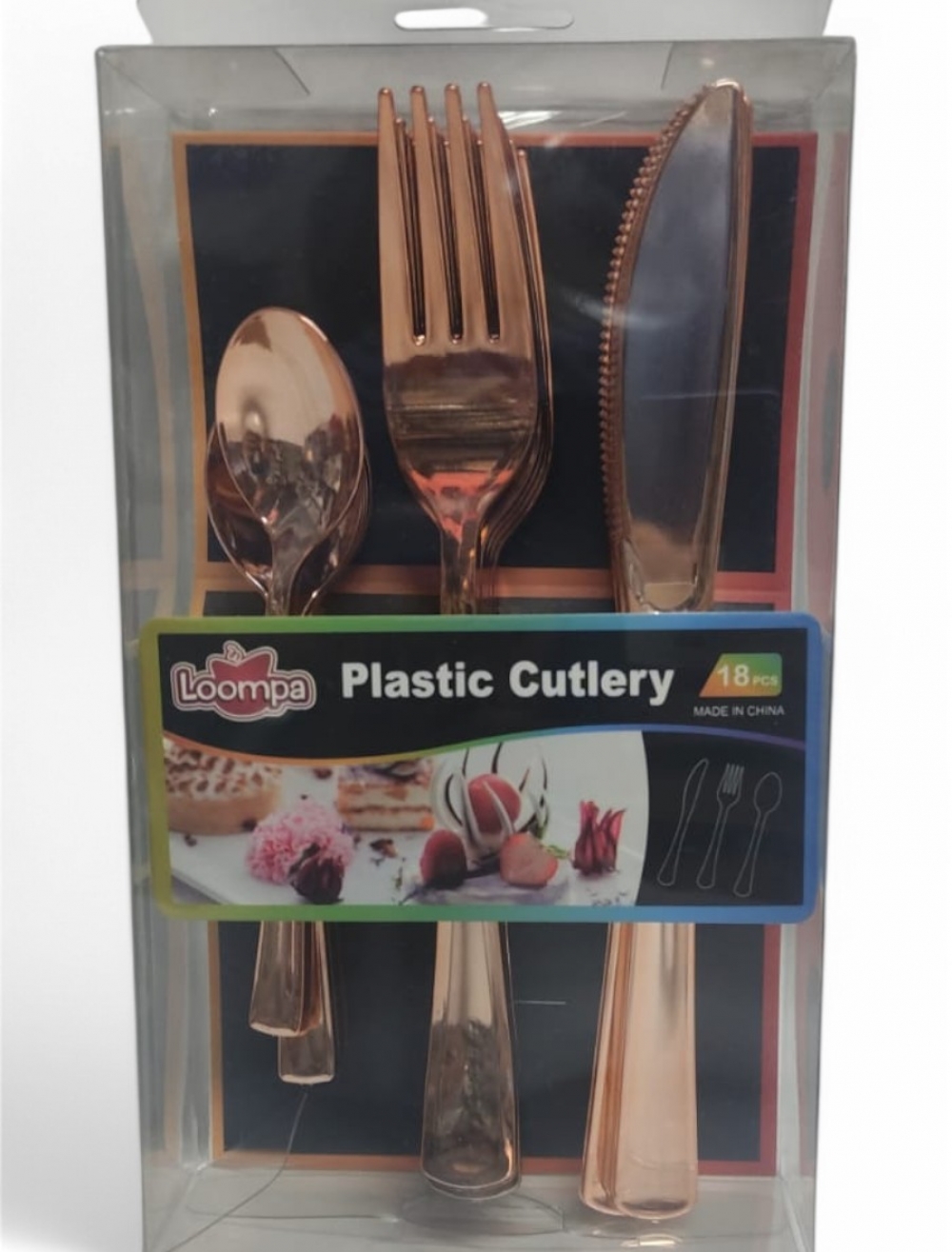 CUBIERTOS 18PCS  DE LUJO ORO ROSA DMR-18