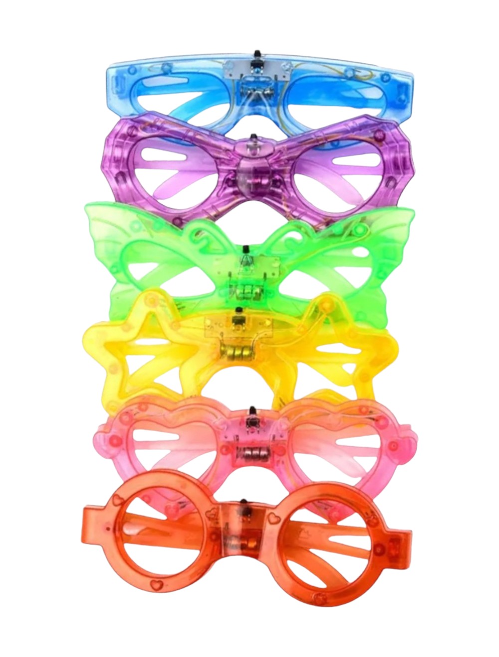 GAFAS HORA LOCA CON LUZ SURTIDO X1 UND 