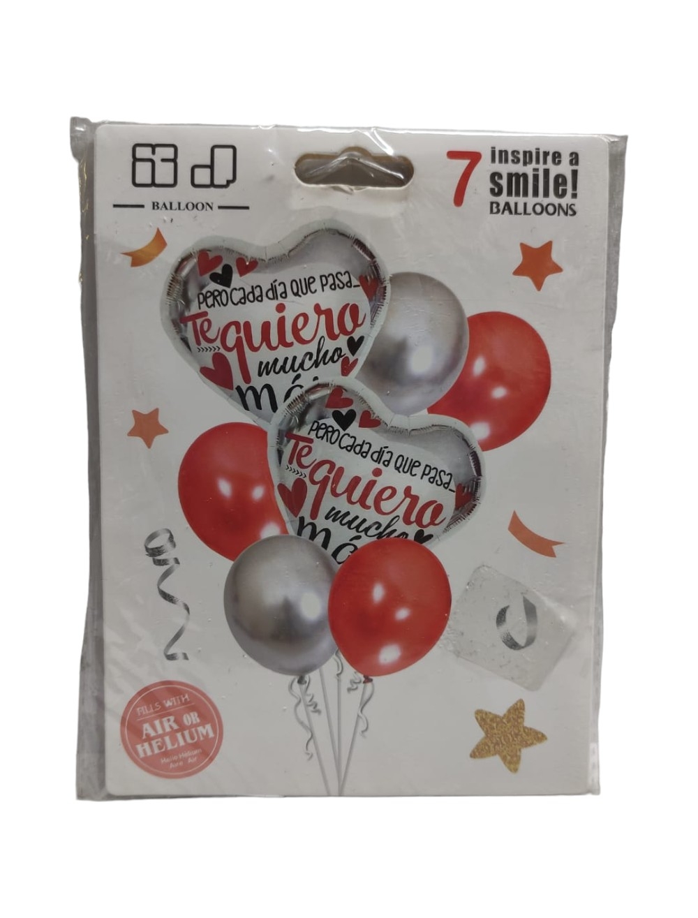 BOUQUET X7 CORAZON TE QUIERO LATEX 