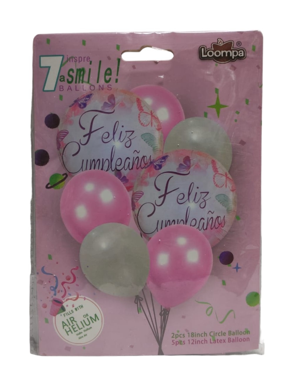 BOUQUET X7 UNIDDAES GLOBOS LATEX METAL DE FC ROSADOS UNIUMPA