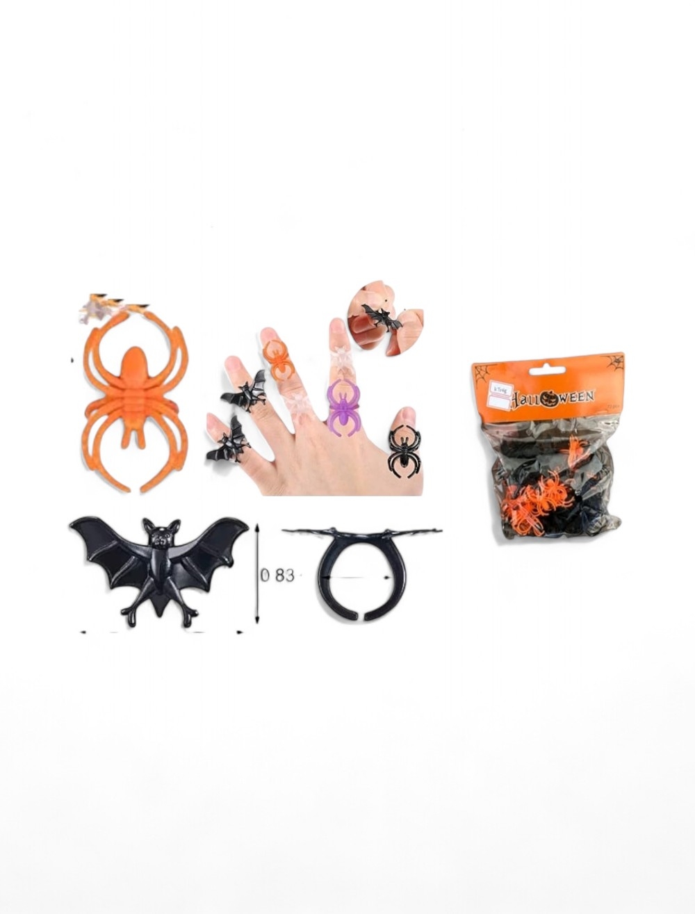 PAQUETE  ANILLOS DE ARAÑAS X 72 UNIDADES FIVAL