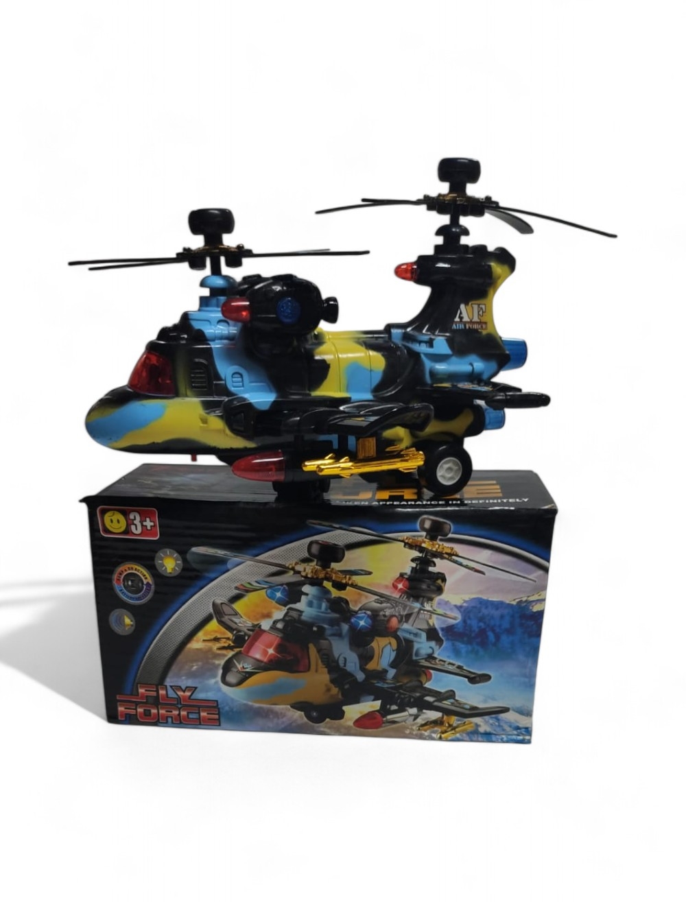 HELICOPTERO CAMUFLADO CON SONIDO NIÑO