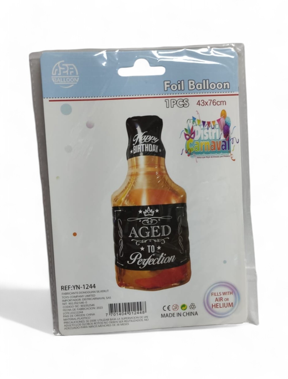 GLOBO METALIZADO BOTELLA WHISKY DISTRI