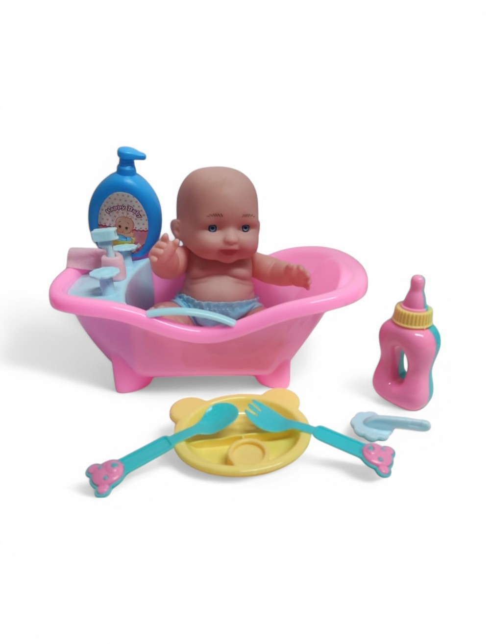 BEBE CON BAÑERA BOLSA