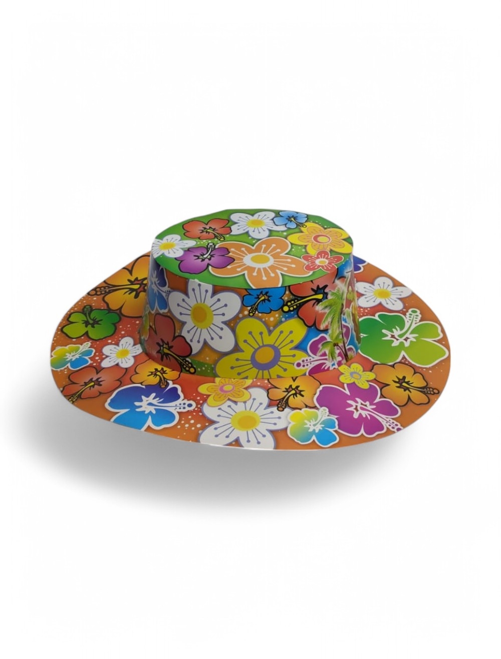 SOMBRERO HAWAIANO EN CARTON X 1 UNIDAD