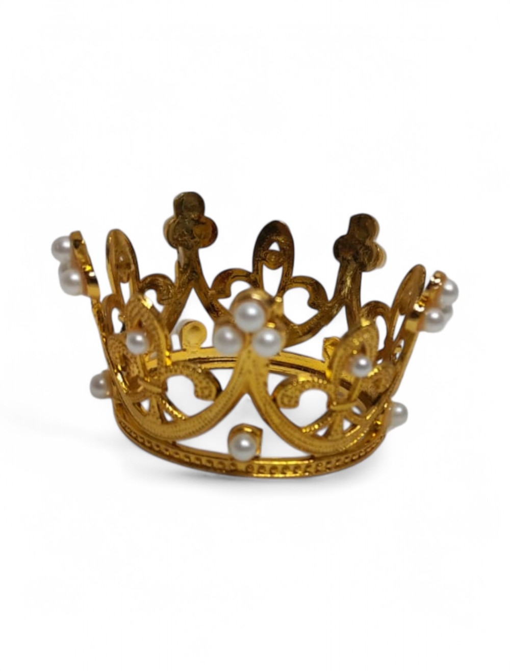 CORONA PLASTICA PEQUEÑA DORADA X 1 UNIDAD