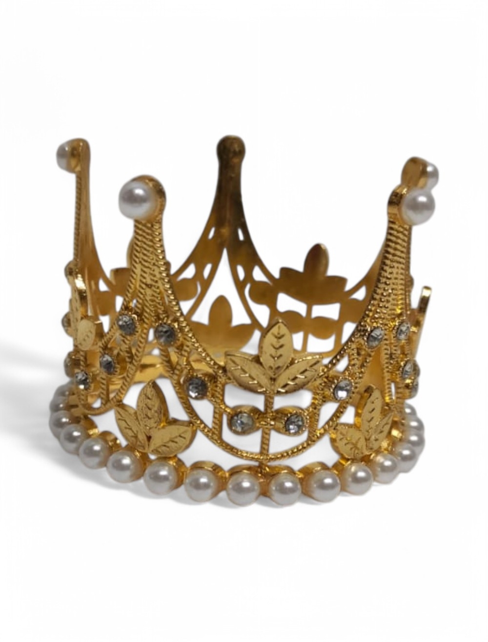 CORONA METALIZADA DORADA GRANDE X 1 UNIDAD