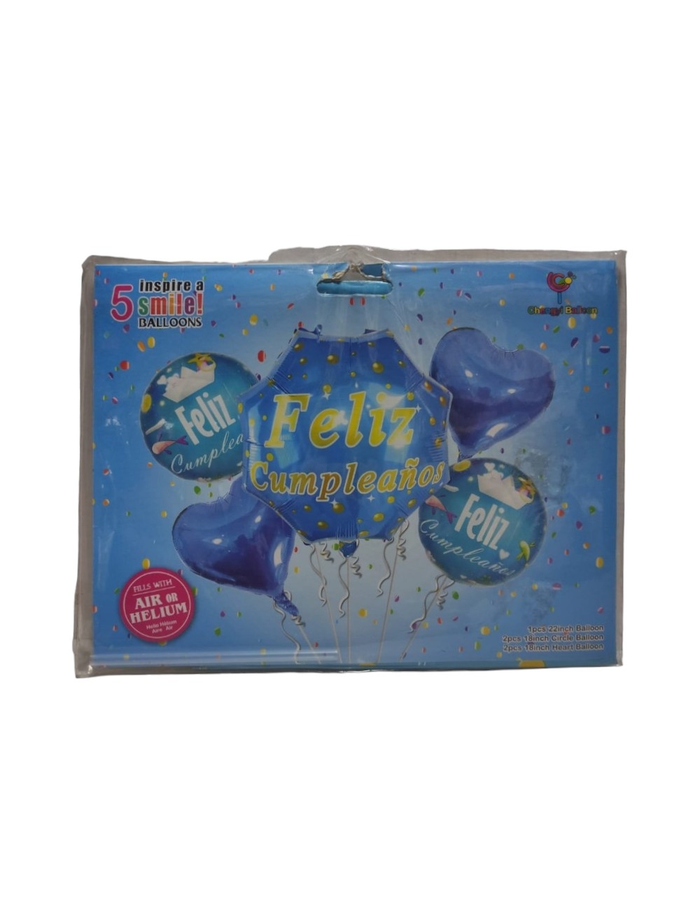 BOUQUET RAMILLETES  FELIZ CUMPLEANOS AZUL MARINERO X 5 UNIDADES