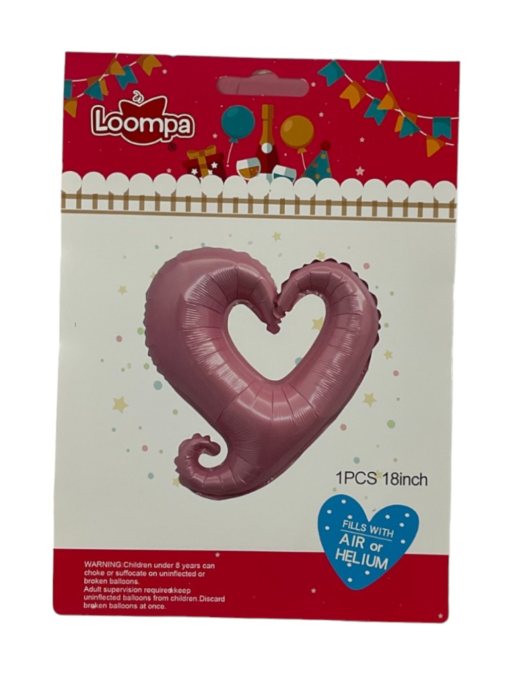 GLOBO METAL CORAZON ABIERTO COLOR SURTIDO