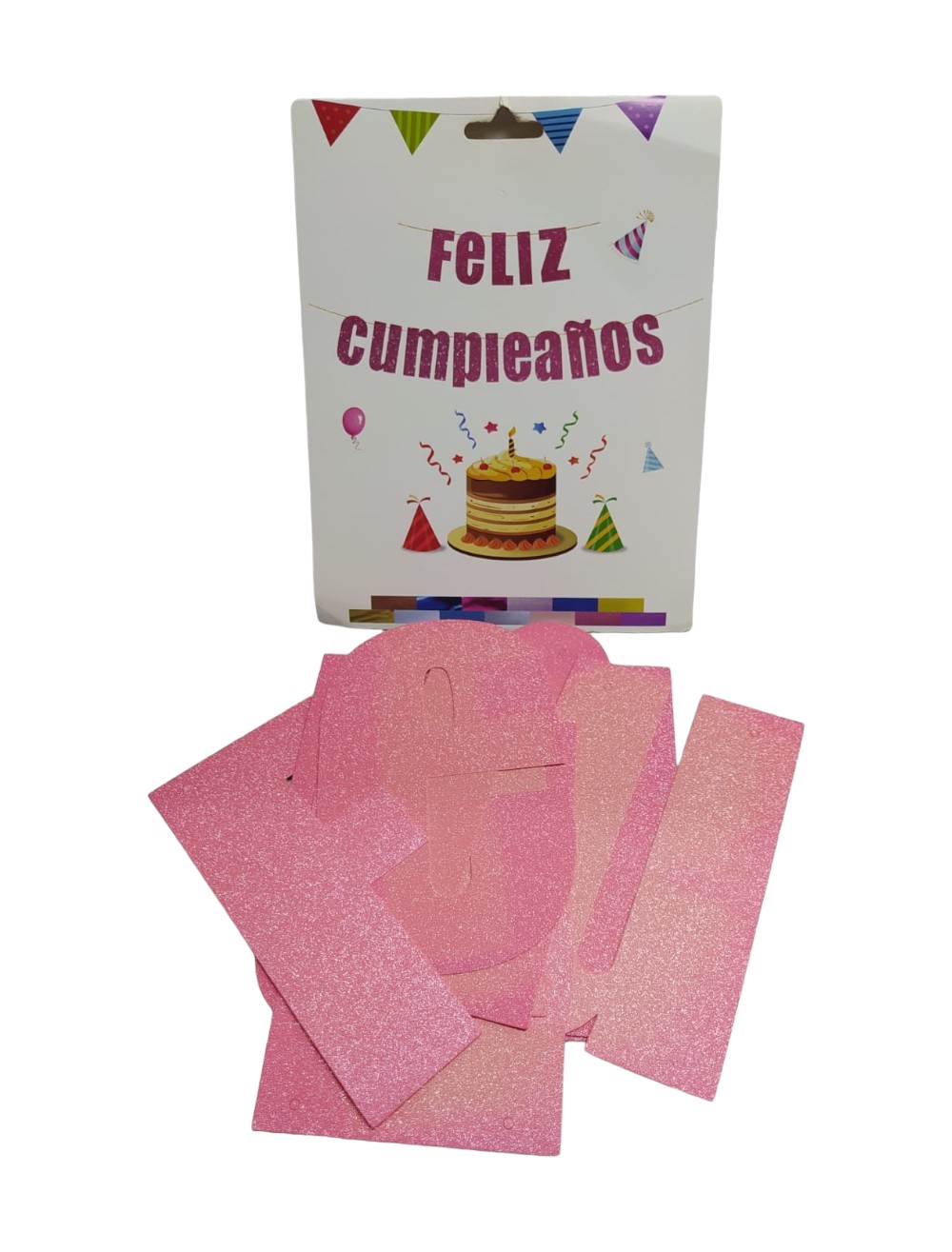 LETRERO FELIZ CUMPLEAÑOS ROSADO MIRELLA 