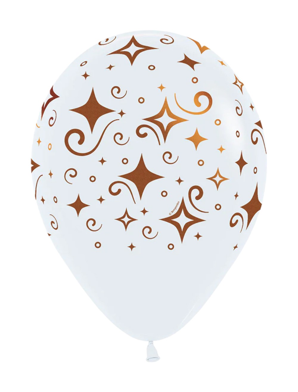 GLOBO LATEX R12X12 BLANCO DIAMANTES DORADO SEMPERTEX
