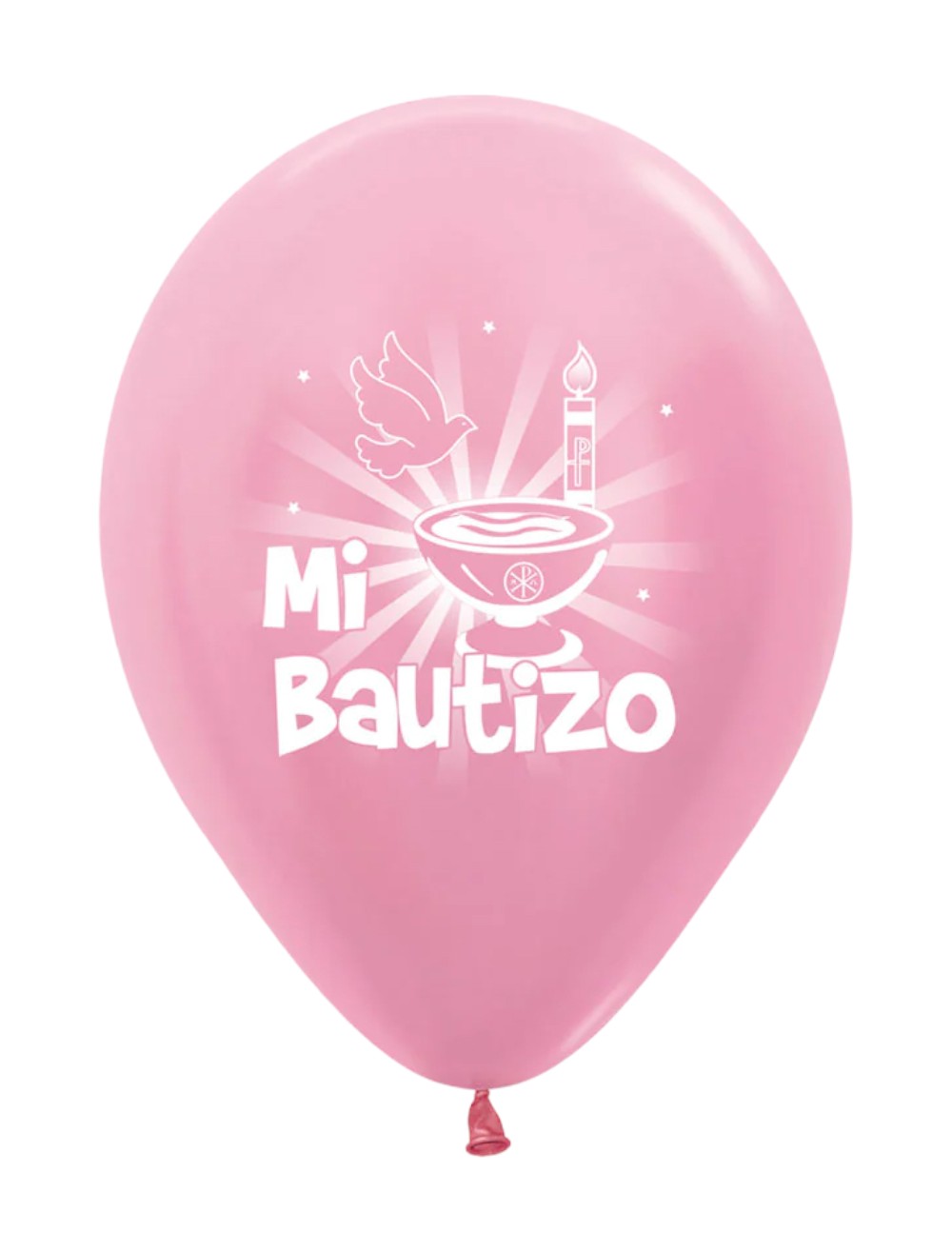 GLOBO LATEX R12X12 SATIN ROSADO MI BAUTIZO SEMPERTEX