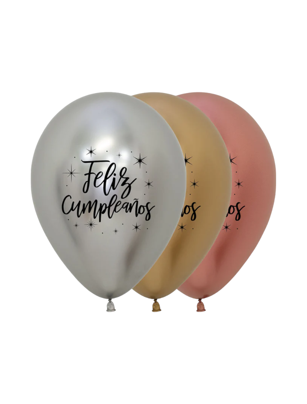 GLOBO LATEX R12X50 FELIZ CUMPLEAÑOS REFLEX DELUXE SEMPERTEX